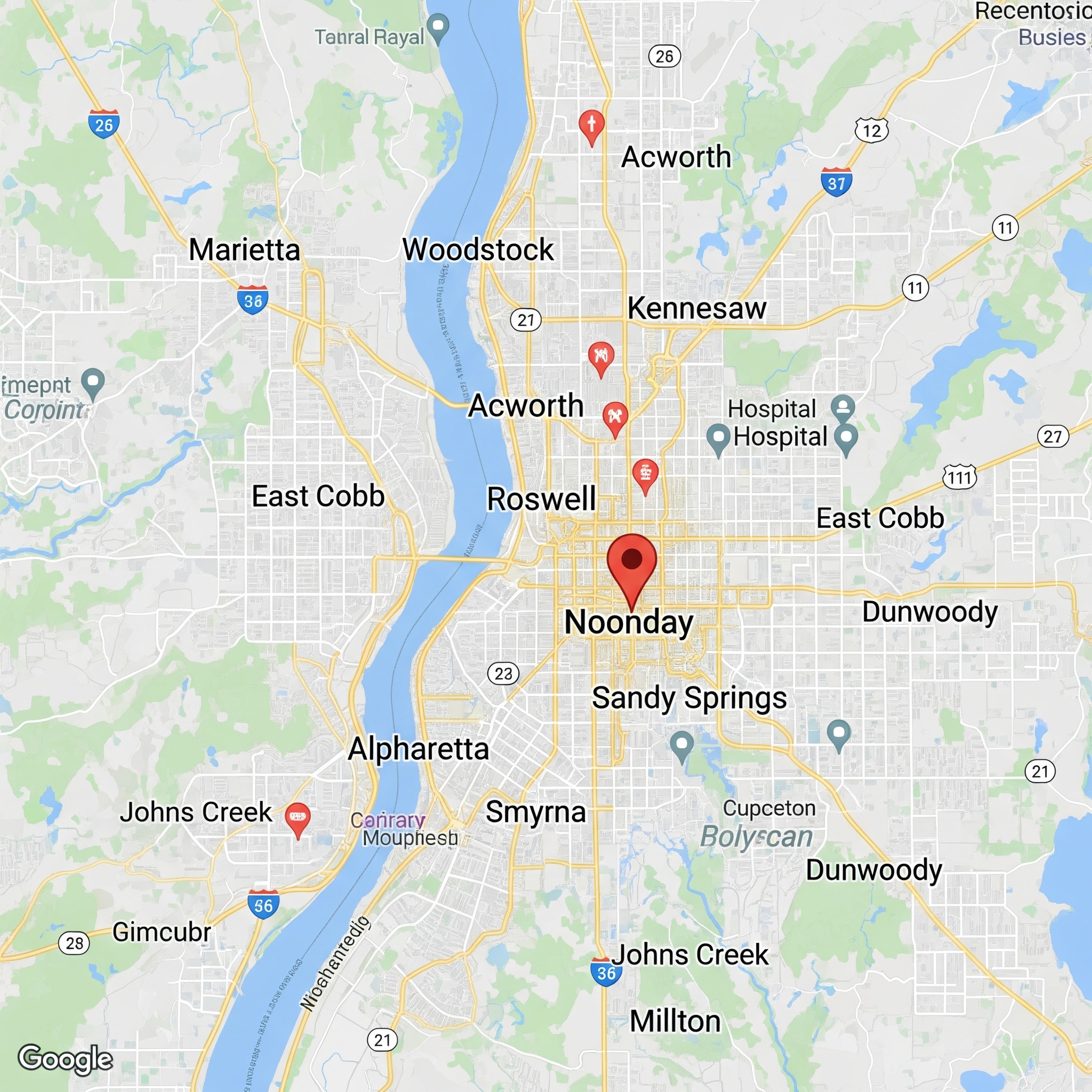 Service Areas Map