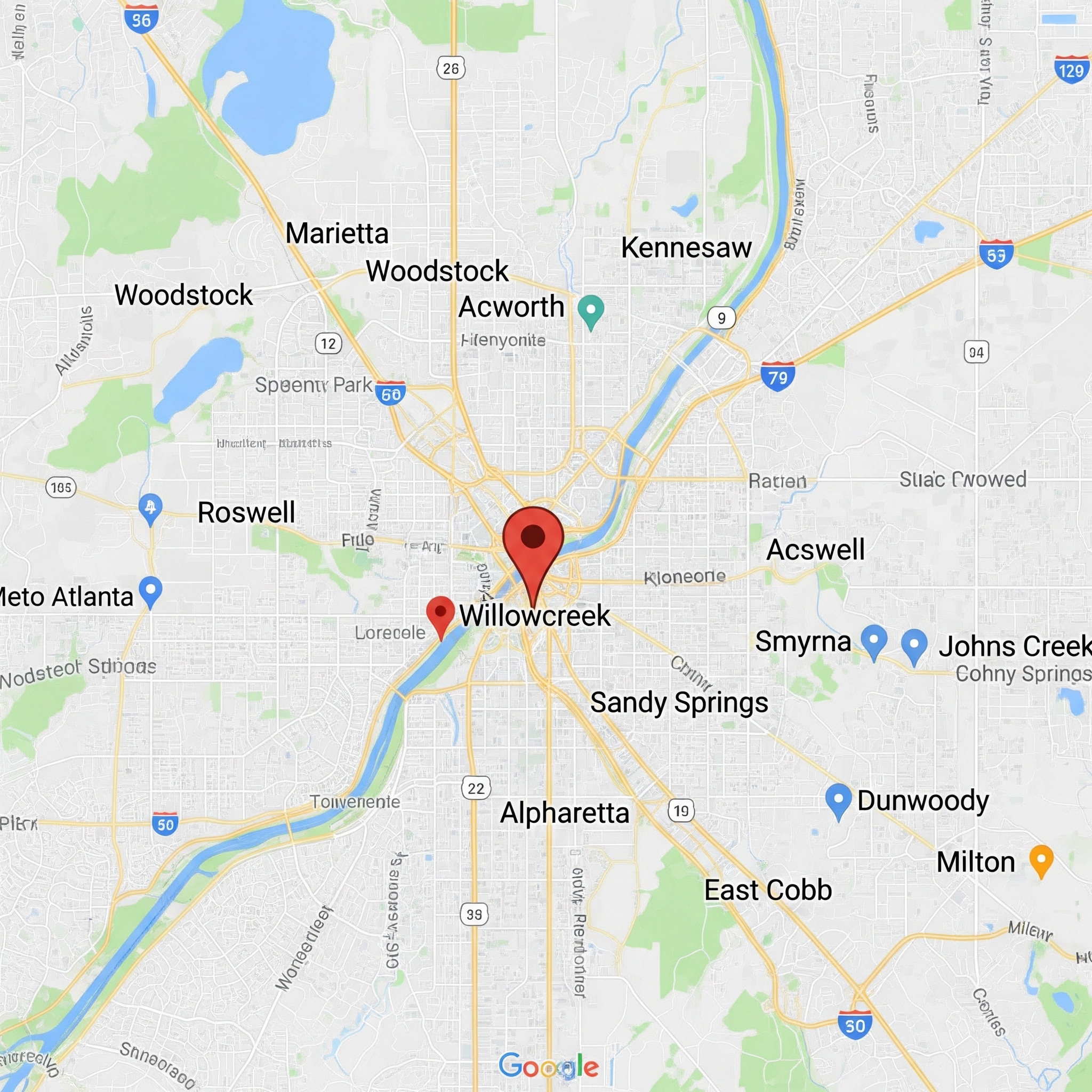 Service Areas Map